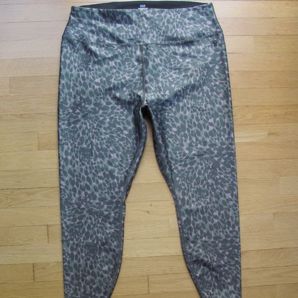 Good American Green Leopard Print Good Waist Leggings Women's 6 - 3XL